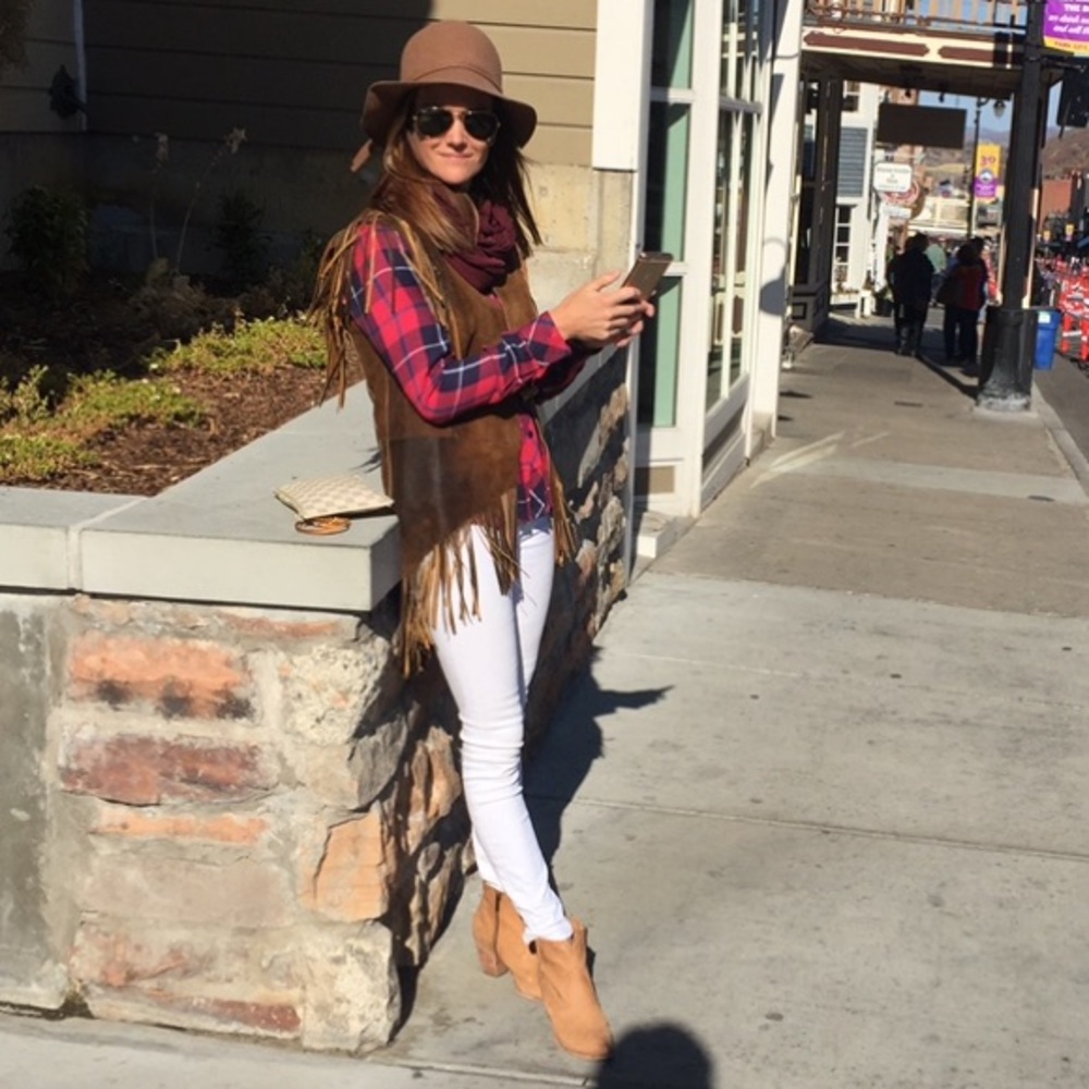 Burns 1876 leather fringe vest